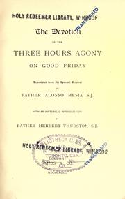 The devotion of the three hours' agony on Good Friday