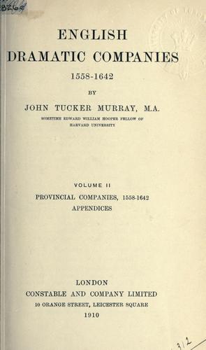 English dramatic companies, 1558-1642