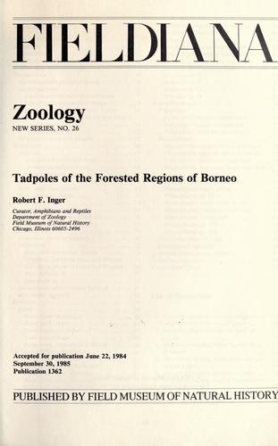 Tadpoles of the forested regions of Borneo