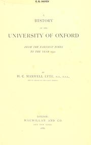 A history of the University of Oxford
