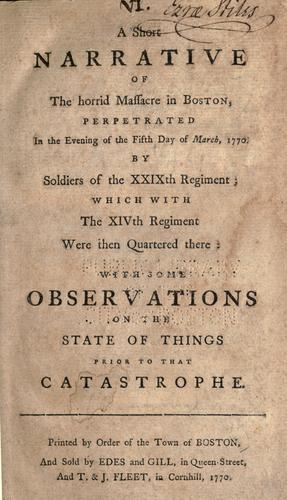 A short narrative of the horrid massacre in Boston