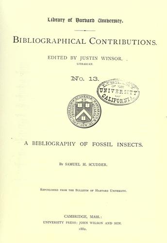 A Bibliography of Fossil Insects