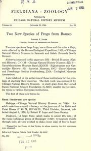 Two new species of frogs from Borneo