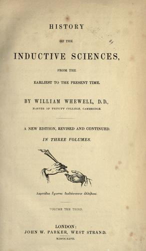 History of the inductive sciences