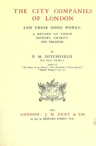 The city companies of London and their good works