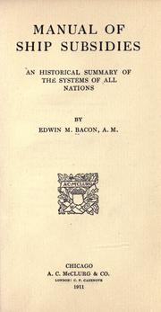 Manual of ship subsidies