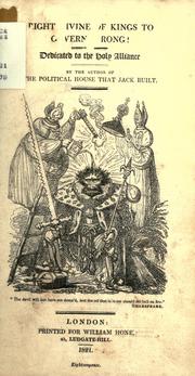 The right divine of kings to govern wrong!
