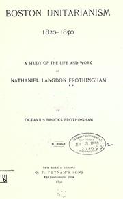Boston Unitarianism, 1820-1850