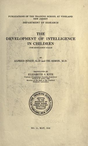 The Development of Intelligence in Children