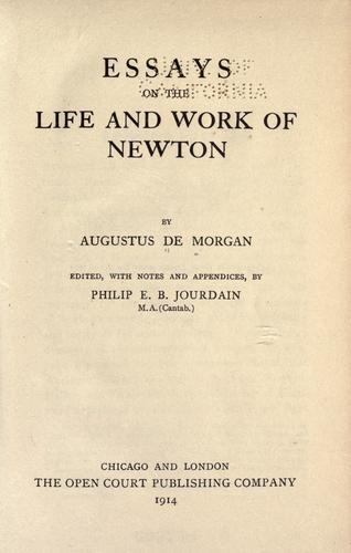 Essays on the life and work of Newton