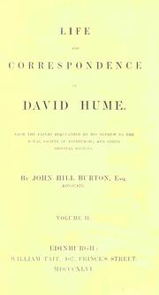 Life and correspondence of David Hume