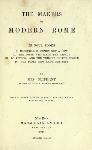 The makers of modern Rome