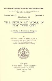 The Negro at work in New York city