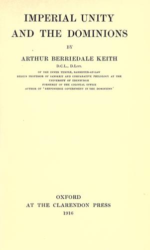 Imperial unity and the dominions