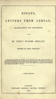 Essays, letters from abroad, translations and fragments