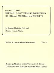 Guide to the Heinrich A. Rattermann collection of German-American manuscripts
