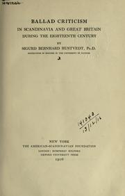 Ballad criticism in Scandinavia and Great Britain during the eighteenth century