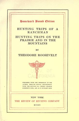 Hunting trips of a ranchman