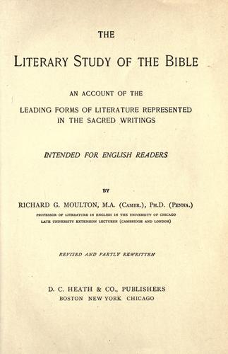 The literary study of the Bible