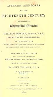Literary anecdotes of the eighteenth century