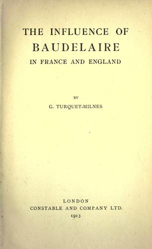 The influence of Baudelaire in France and England
