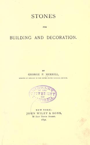Stones for building and decoration
