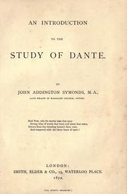 An introduction to the study of Dante