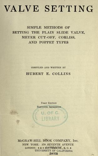 Valve setting: simple methods of setting the plain slide valve