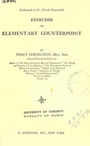 Exercises in Elementary Counterpoint