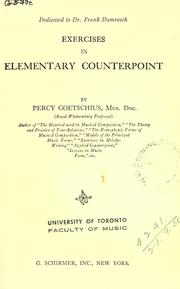 Exercises in Elementary Counterpoint