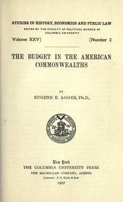 The budget in the American commonwealths
