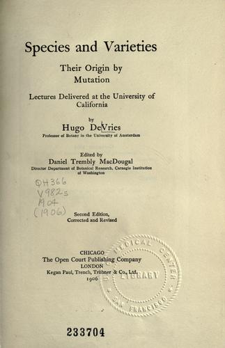 Species and varieties