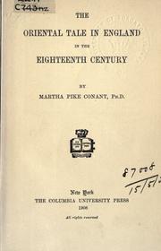 The oriental tale in England in the eighteenth century