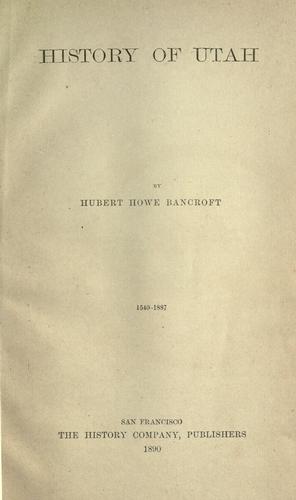 History of Utah, 1540-1887