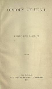 History of Utah, 1540-1887
