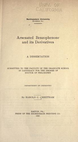 Arsenated benzophenone and its derivatives ..
