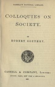 Colloquies on society