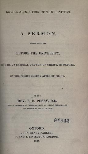 Entire absolution of the penitent