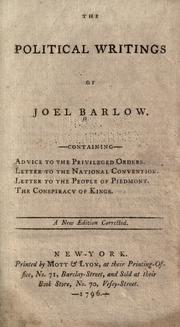 The political writings of Joel Barlow