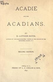 Acadie and the Acadians