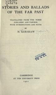 Stories and ballads of the far past