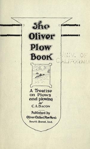 The Oliver plow book