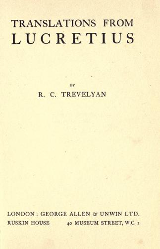 Translations from Lucretius