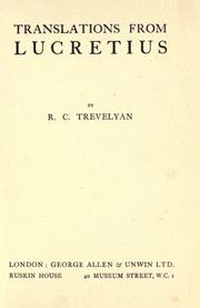 Translations from Lucretius