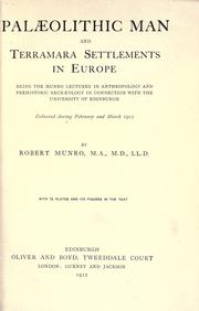 Palæolithic man and terramara settlements in Europe