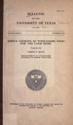 Simple cooking of wholesome food for the farm home