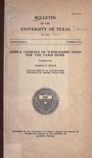Simple cooking of wholesome food for the farm home