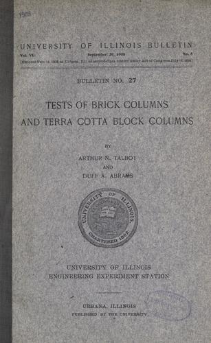 Tests of brick columns and terra cotta block columns