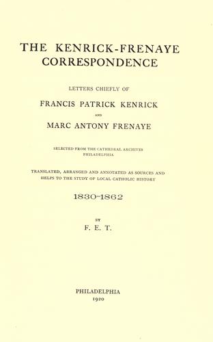 The Kenrick-Frenaye correspondence