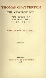 Thomas Chatterton, the marvelous boy